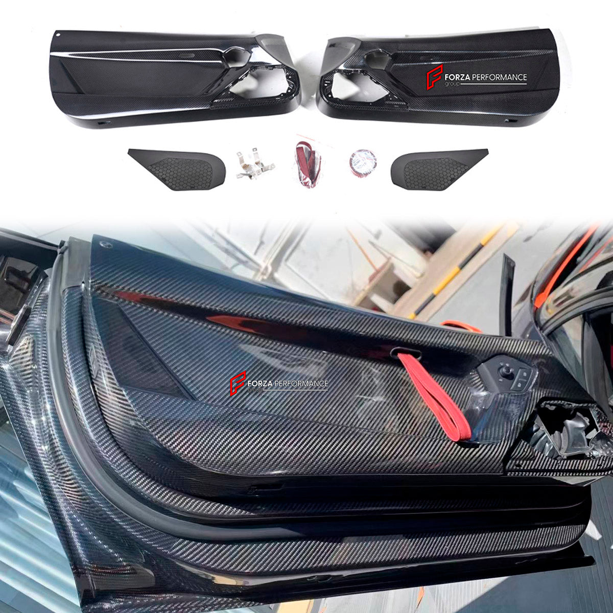 DRY CARBON Inner Door Panel for Lamborghini Aventador LP700 LP720 LP750 2011 - 2022
Set includes:

Inner Door Panel
Material: Dry Carbon

NOTE: Professional installation is required.