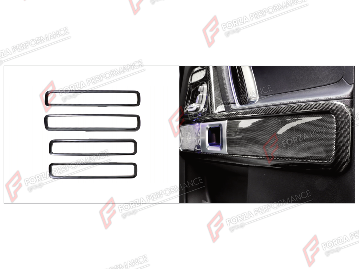 DRY CARBON INTERIOR DOOR PANEL TRIM for MERCEDES-BENZ G-CLASS W464 G63 G350 G350D G400D G500 G550 2019 - 2024

Set includes:
Interior Door Panel Trim

Material: Dry Carbon

NOTE: Professional installation is required.