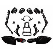 DRY CARBON INTERIOR KIT for LAMBORGHINI HURACAN LP580 LP610 2014 - 2019

Set includes:
Central Control Panel Trim
Dashboard Side Air Vents Covers
Interior Door Panel Trim

Material: Dry Carbon

NOTE: Professional installation is required.