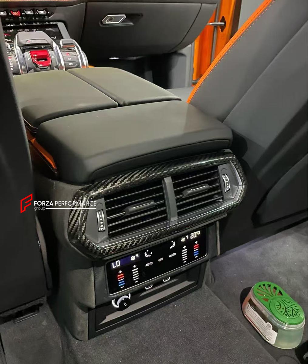 DRY CARBON INTERIOR KIT for Lamborghini Urus SE 2024+
Set includes:

Dashboard Instrument Cluster Trim
Center Console Trim Cover
Rear Center Console Air Vent Cover
Dashboard Trim Kit
Dashboard Side Air Vents Covers
Interior Door Panel Trim
Material: Dry Carbon

NOTE: Professional installation is required.