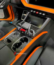 DRY CARBON INTERIOR KIT for Lamborghini Urus SE 2024+
Set includes:

Dashboard Instrument Cluster Trim
Center Console Trim Cover
Rear Center Console Air Vent Cover
Dashboard Trim Kit
Dashboard Side Air Vents Covers
Interior Door Panel Trim
Material: Dry Carbon

NOTE: Professional installation is required.