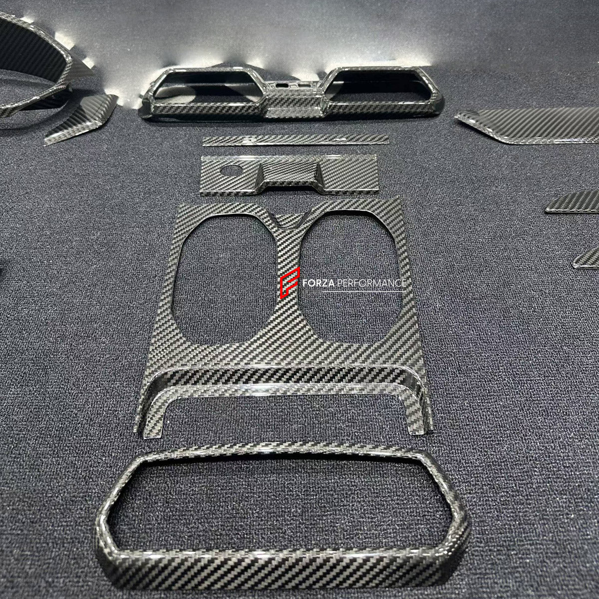 DRY CARBON INTERIOR KIT for LAMBORGHINI URUS SE 2024+

Set includes:
Dashboard Instrument Cluster Trim
Center Console Trim Cover
Rear Center Console Air Vent Cover
Dashboard Trim Kit
Dashboard Side Air Vents Covers
Interior Door Panel Trim

Material: Dry Carbon

NOTE: Professional installation is required.