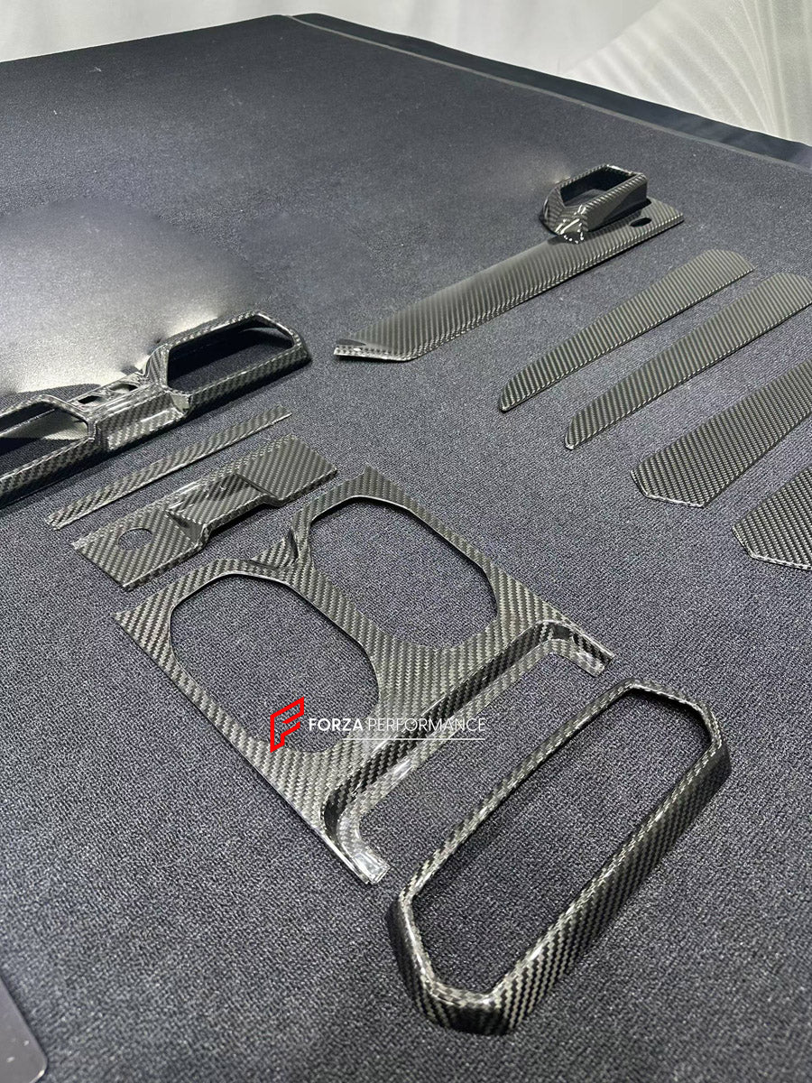 DRY CARBON INTERIOR KIT for LAMBORGHINI URUS SE 2024+

Set includes:
Dashboard Instrument Cluster Trim
Center Console Trim Cover
Rear Center Console Air Vent Cover
Dashboard Trim Kit
Dashboard Side Air Vents Covers
Interior Door Panel Trim

Material: Dry Carbon

NOTE: Professional installation is required.