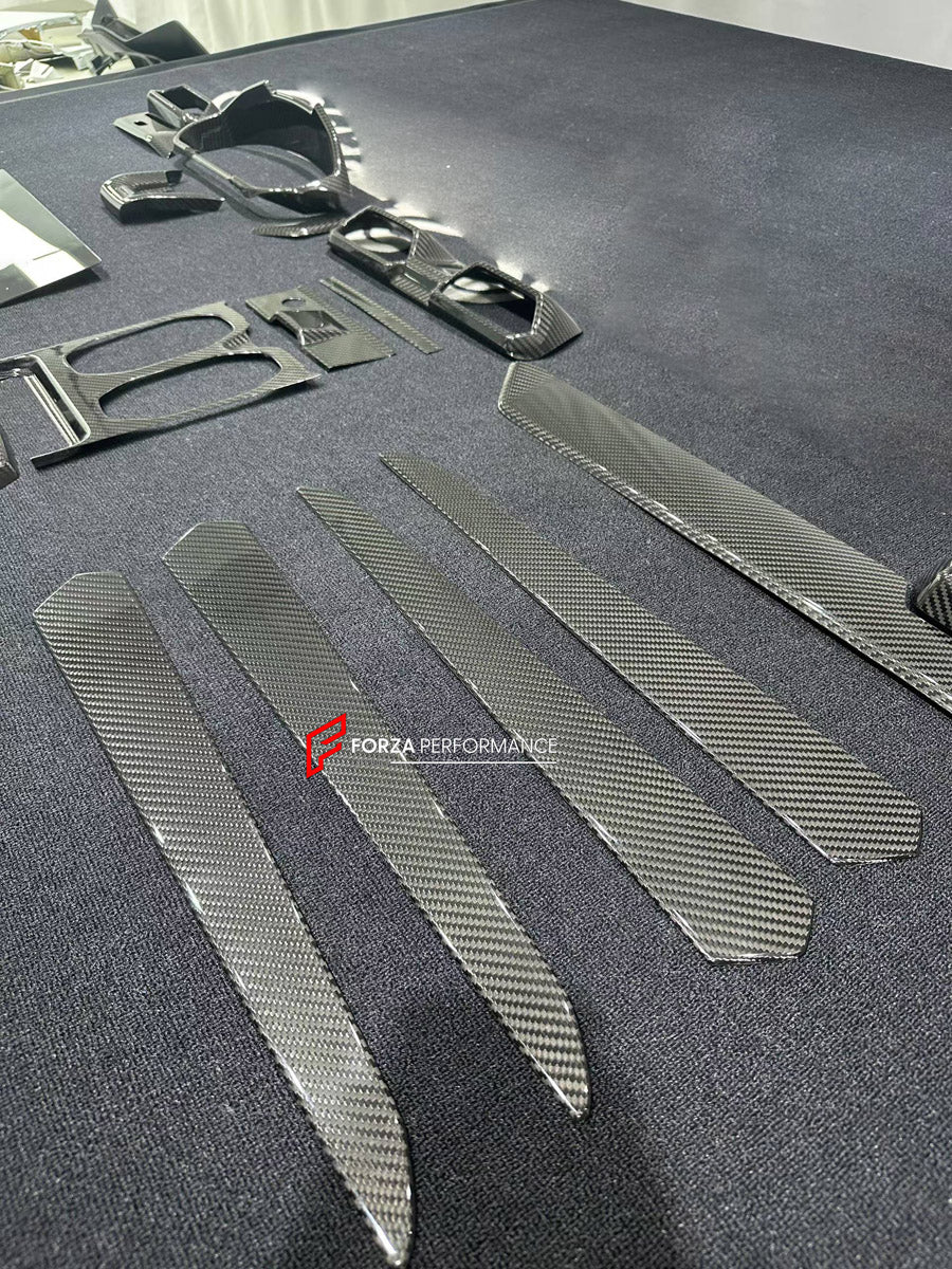 DRY CARBON INTERIOR KIT for LAMBORGHINI URUS SE 2024+

Set includes:
Dashboard Instrument Cluster Trim
Center Console Trim Cover
Rear Center Console Air Vent Cover
Dashboard Trim Kit
Dashboard Side Air Vents Covers
Interior Door Panel Trim

Material: Dry Carbon

NOTE: Professional installation is required.