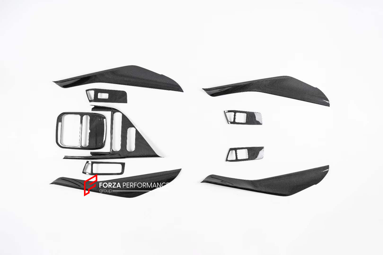 DRY CARBON INTERIOR KIT for LOTUS ELETRE  Set includes:  Front Doors Panel Covers Rear Doors Panel Covers Window Switch Covers Center Console Box Cover Light Frame Control Panel Cover Door Seals