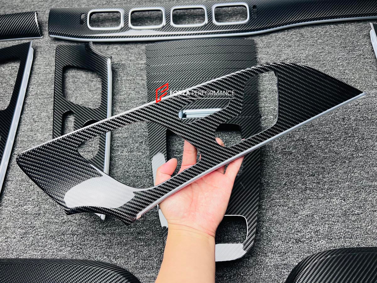 DRY CARBON INTERIOR KIT for MERCEDES-BENZ GLS X167 2019 - 2023

Set includes:
Dashboard
Central Console Trim
Door Panel Seat Switch Frame
Seat Covers

Material: Carbon Fiber