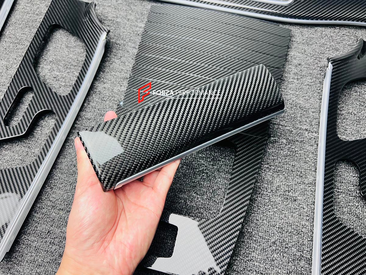 DRY CARBON INTERIOR KIT for MERCEDES-BENZ GLS X167 2019 - 2023

Set includes:
Dashboard
Central Console Trim
Door Panel Seat Switch Frame
Seat Covers

Material: Carbon Fiber