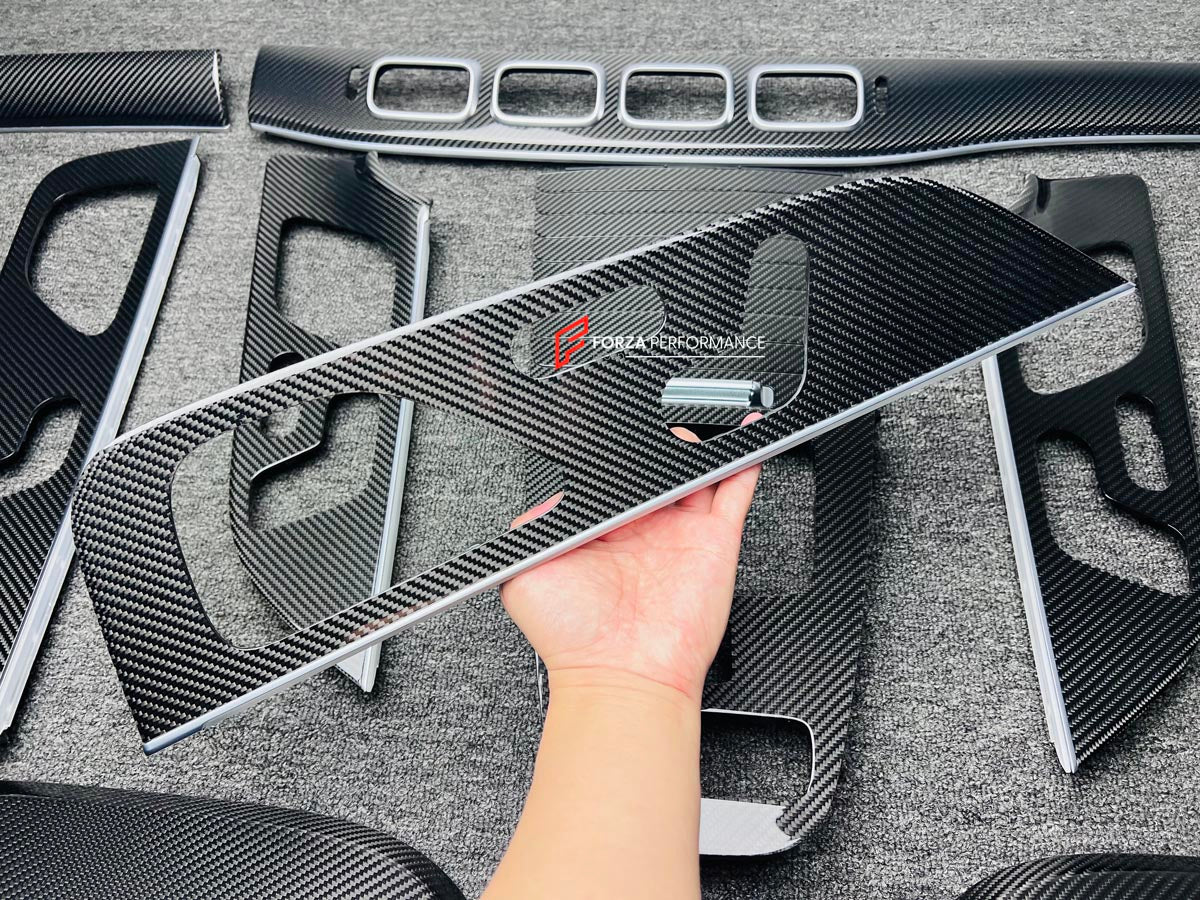 DRY CARBON INTERIOR KIT for MERCEDES-BENZ GLS X167 2019 - 2023

Set includes:
Dashboard
Central Console Trim
Door Panel Seat Switch Frame
Seat Covers

Material: Carbon Fiber
