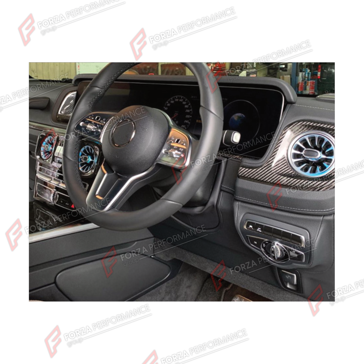 DRY CARBON INTERIOR KIT for MERCEDES-BENZ G-CLASS W464 G63 G350 G350D G400D G500 G550 2019 - 2024

Set includes:
Interior Kit

Material: Dry Carbon

NOTE: Professional installation is required.