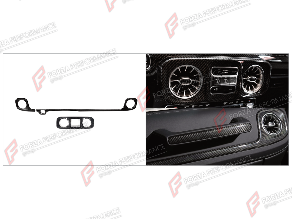 DRY CARBON INTERIOR KIT for MERCEDES-BENZ G-CLASS W465 G63 G450D G500 G550 2025+

Set includes:
Interior Kit

Material: Dry Carbon

NOTE: Professional installation is required.