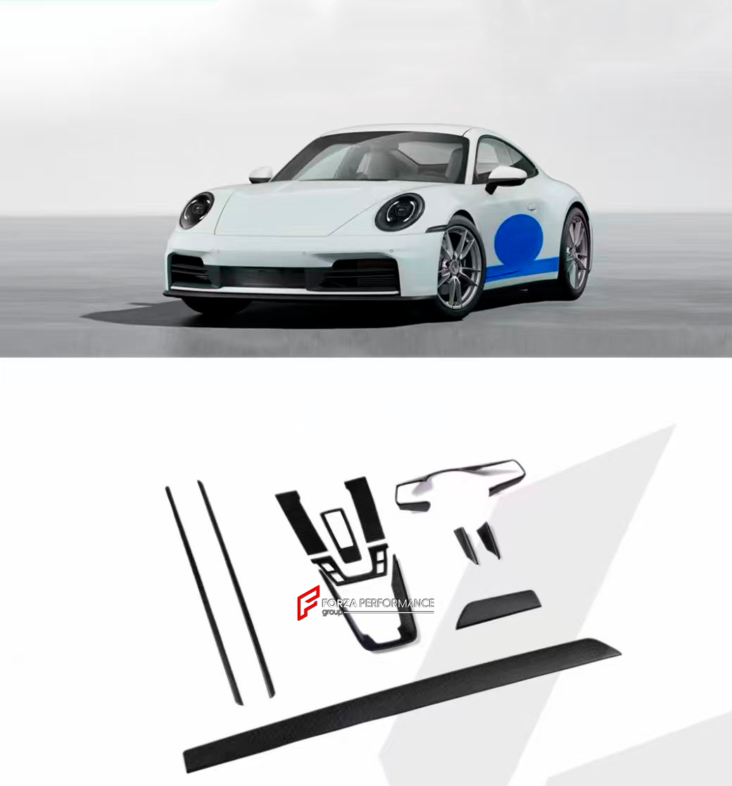 DRY CARBON INTERIOR TRIM COVERS KIT for PORSCHE 911 992.1 2020 - 2024

Set includes:

Dashboard Trims
Center Console Trims

Steering Wheel Trims
Door Panel Trims

Material: Dry Carbon

Note: Professional installation is required.