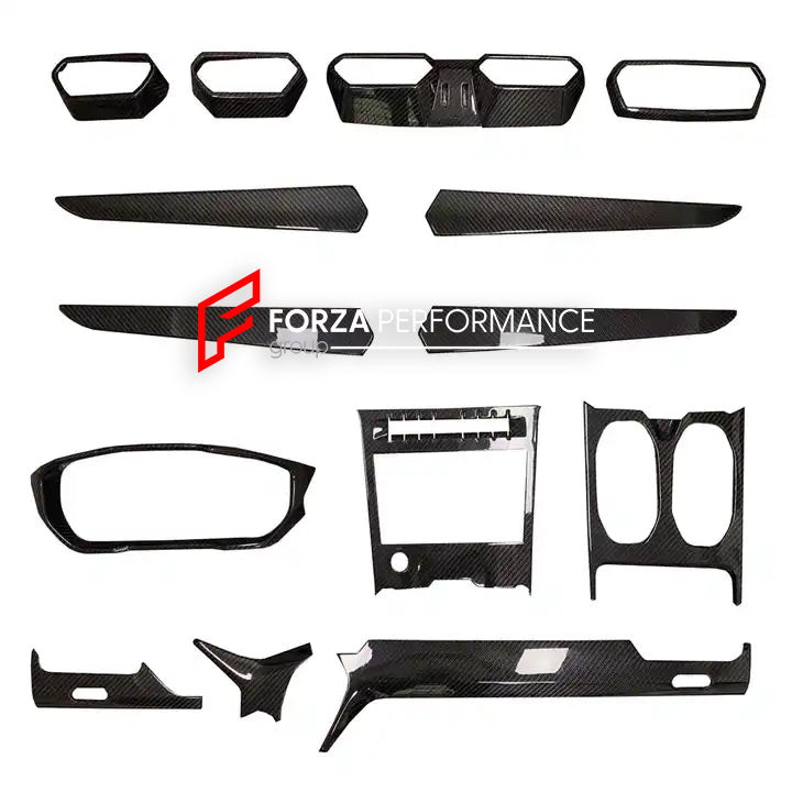 DRY CARBON INTERIOR TRIM KIT COVERS for LAMBORGHINI URUS 2018+  Set includes:  Dashboard Trim Cover Center Console Trim Cover 2x Front Door Trim Covers 2x Rear Door Trim Covers