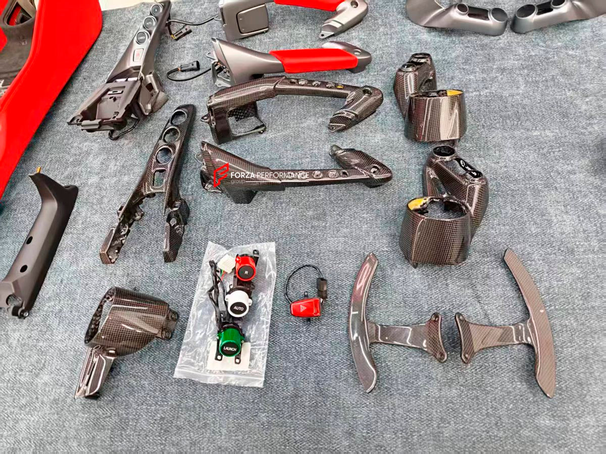 DRY CARBON INTERIOR TRIM KIT for FERRARI F8 Forza Performance Custom fit
