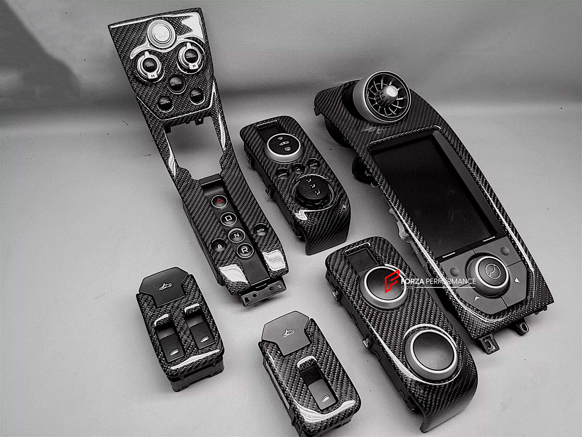 DRY CARBON INTERIOR TRIM KIT for MCLAREN MP4-12C 625C 650S 675LT

Set includes:

Steering Wheel Trim
Window Lift Panel Trim
Central Console Trim
AC Control Trim
Screen Surround Trim

Material: Carbon Fiber

Note: Professional installation is required

CONTACT US FOR PRICING