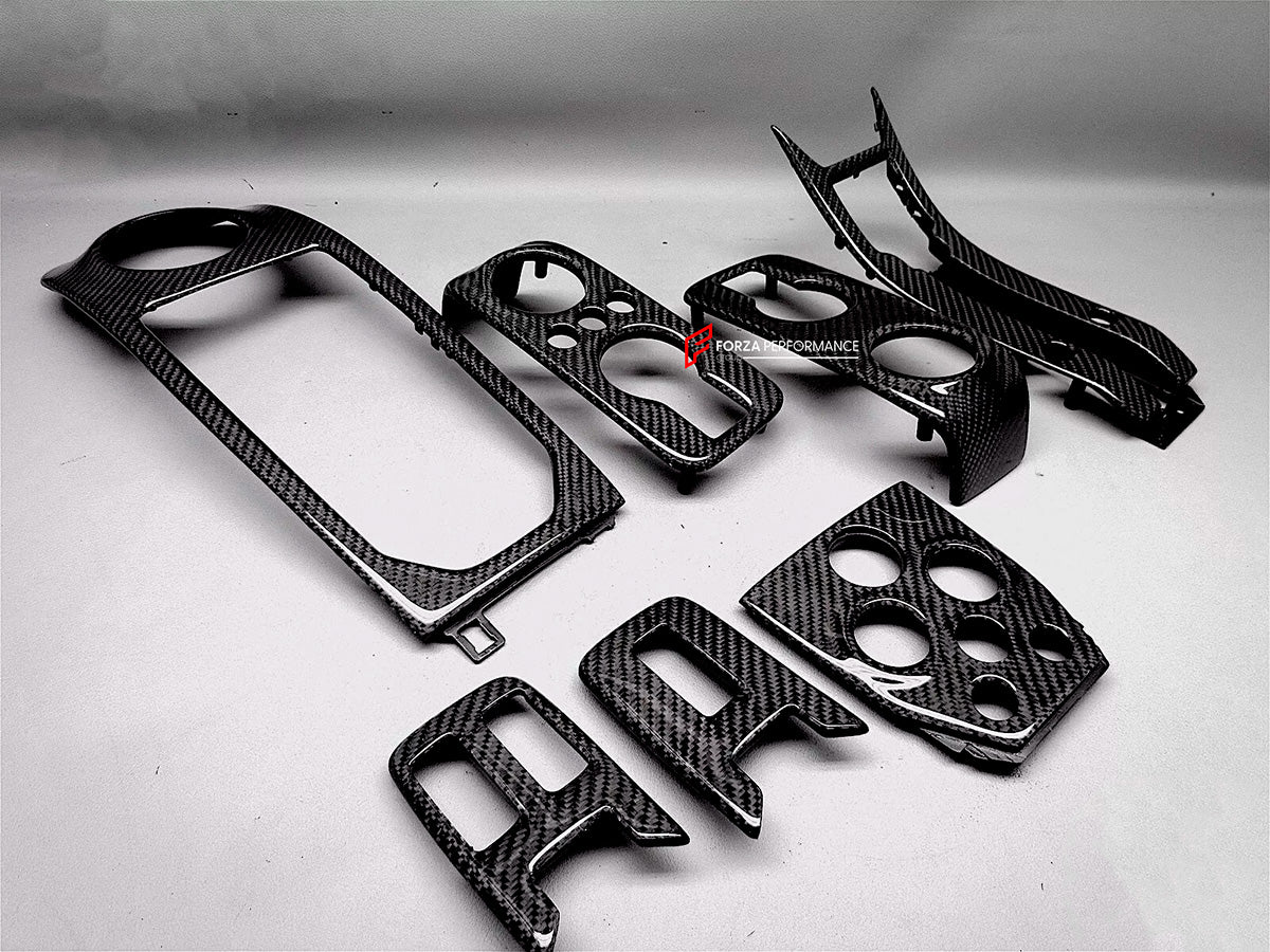 DRY CARBON INTERIOR TRIM KIT for MCLAREN MP4-12C 625C 650S 675LT

Set includes:

Steering Wheel Trim
Window Lift Panel Trim
Central Console Trim
AC Control Trim
Screen Surround Trim

Material: Carbon Fiber

Note: Professional installation is required

CONTACT US FOR PRICING