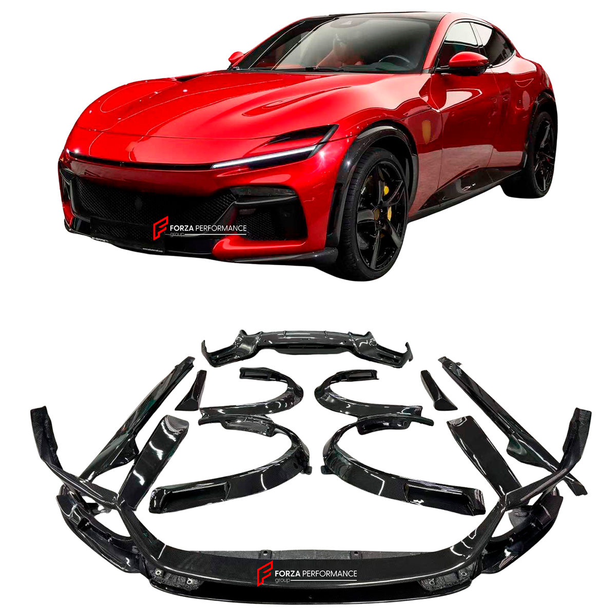 DRY CARBON OEM PARTS for FERRARI PUROSANGUE

Set includes:

Front Lip
Side Fenders
Side Skirts
Rear Diffuser

Material: Dry Carbon

Note: Professional installation is required.

