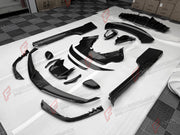 DRY CARBON PARTS for FERRARI SF90 STRADALE SPIDER 2019+ FORZA PERFORMANCE custom fit OEM Style

Set includes:
Front Lip
Front Bumper Air Intakes
Side Mirror Covers
Side Skirts
Side Air Intake Ducts
Rear Spoiler Lip
Rear Diffuser
Rear Bumper Vents
Engine Bay Panels
Front Trunk Frame
Center Console Trim

Material: Dry Carbon

NOTE: Professional installation is required.
