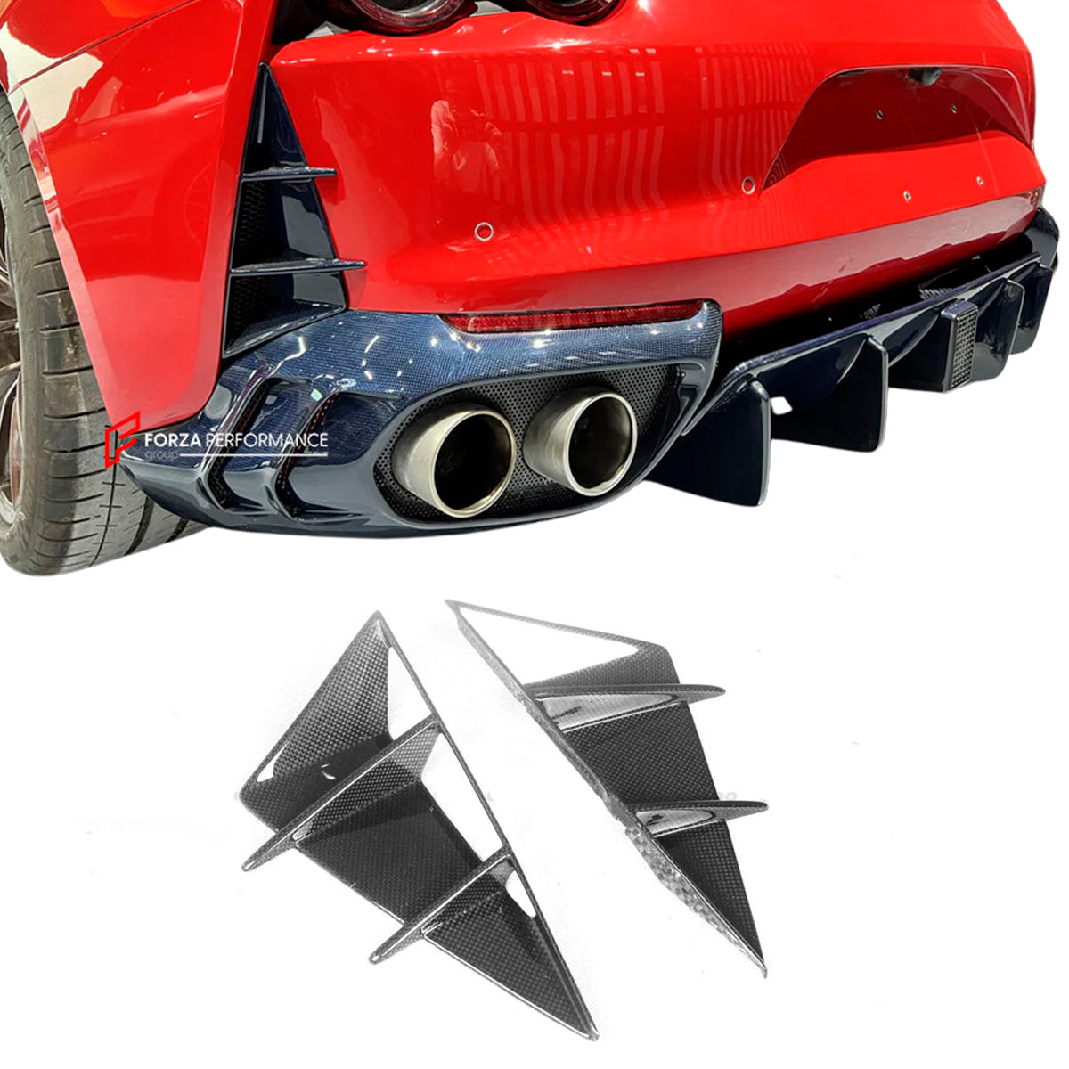 DRY CARBON REAR BUMPER VENTS for FERRARI 812 SUPERFAST GTS 2017 - 2024
Set includes:
Rear Bumper Vents
Material: Dry Carbon
Note: Professional installation is required