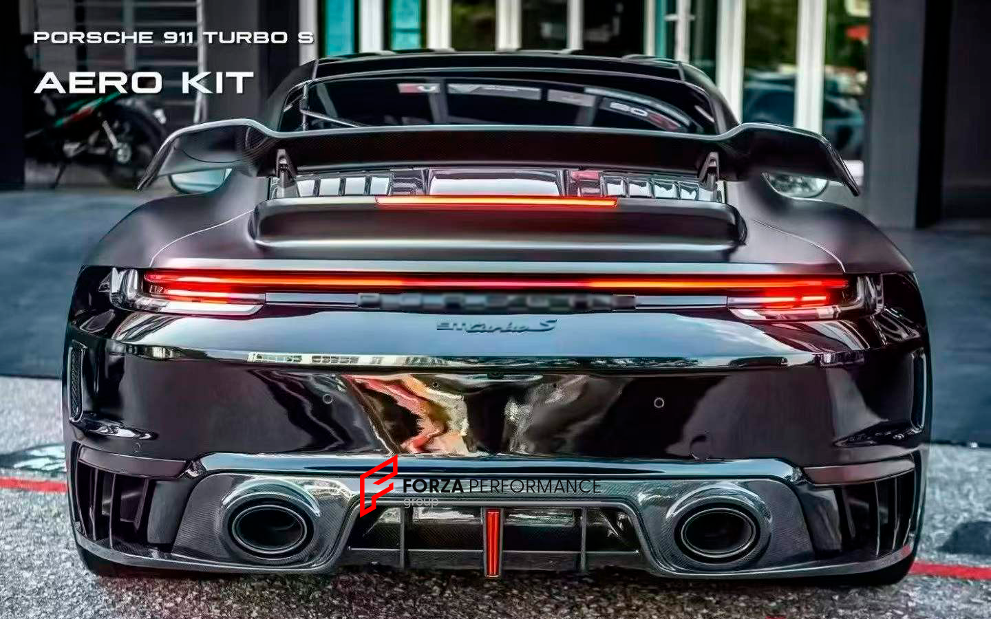 DRY CARBON REAR BUMPER with REAR DIFFUSER  for PORSCHE 911 992.1 TURBO S T 2020-2025