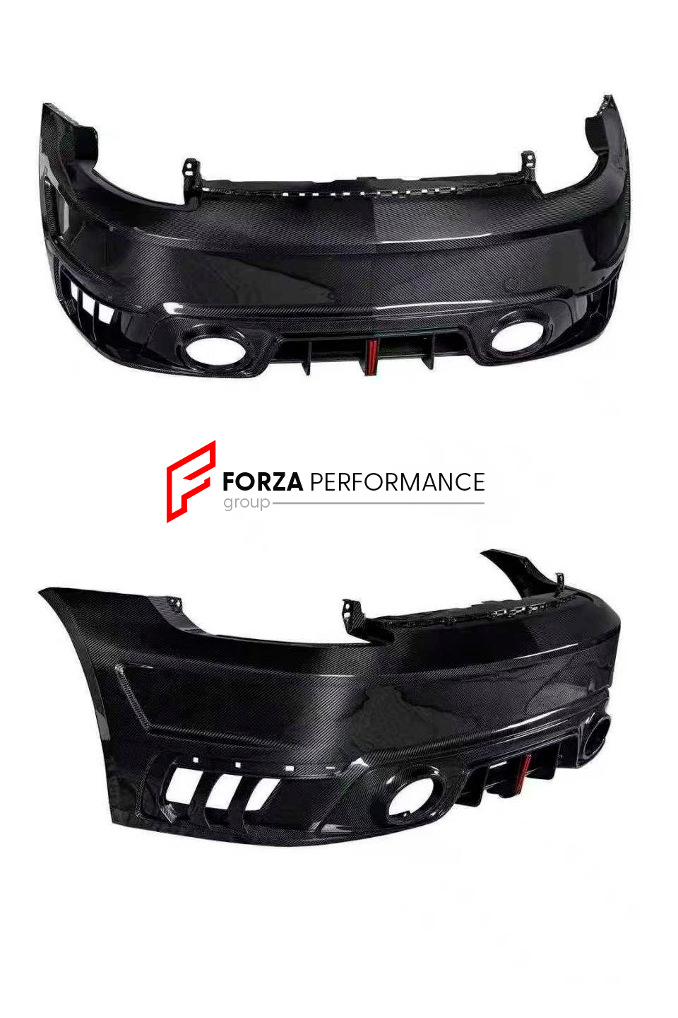 DRY CARBON REAR BUMPER with REAR DIFFUSER  for PORSCHE 911 992.1 TURBO S T 2020-2025