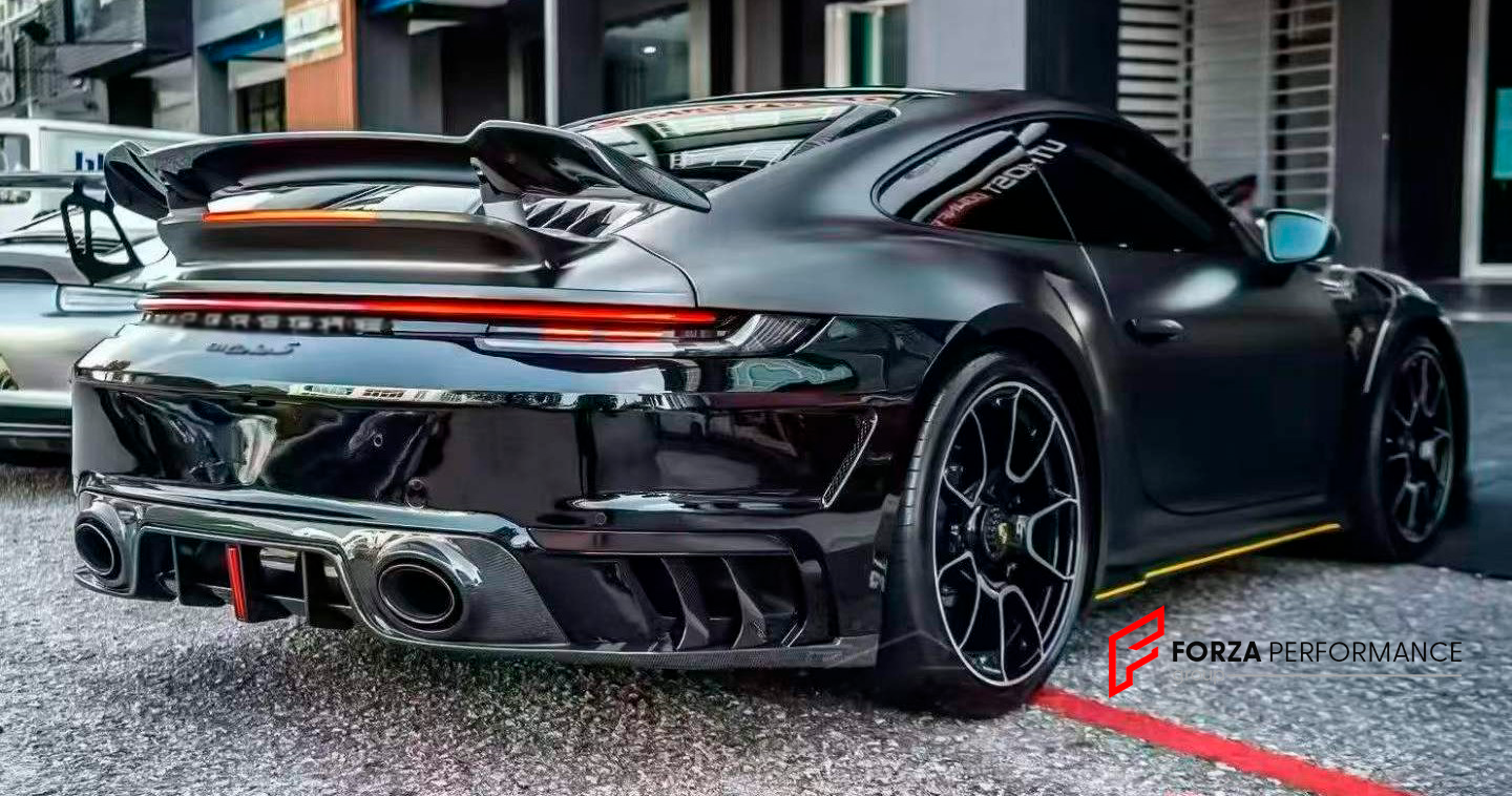 DRY CARBON REAR BUMPER with REAR DIFFUSER  for PORSCHE 911 992.1 TURBO S T 2020-2025