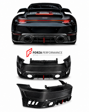 DRY CARBON REAR BUMPER with REAR DIFFUSER  for PORSCHE 911 992.1 TURBO S T 2020-2025