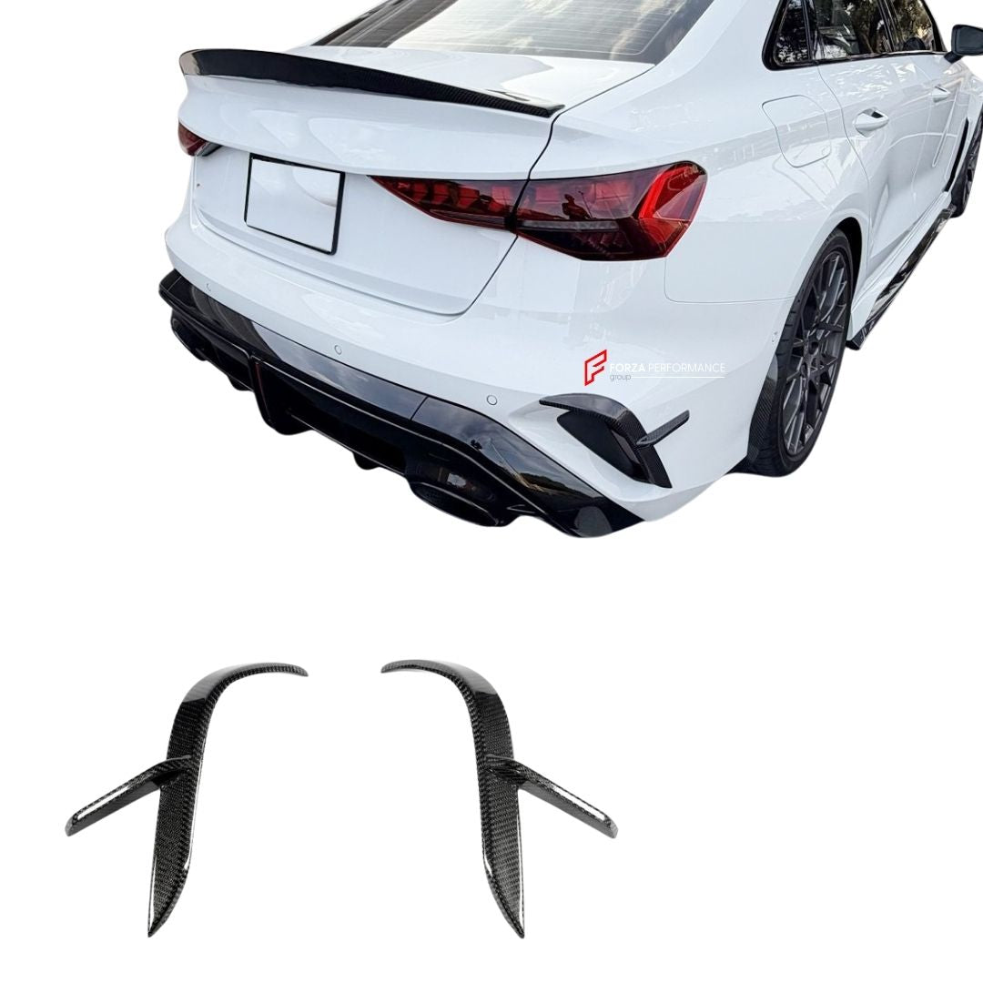 DRY CARBON REAR CANARDS for AUDI RS3 8.5Y SEDAN 2025+ FORZA PERFORMANCE Custom Fit
Set includes:

Rear Canards
Material: Dry Carbon

NOTE: Professional installation is required.

Why “Contact Us for Pricing”?
We don’t display fixed prices because our goal is to offer you the most competitive deal possible. Product costs often decrease over time, and by requesting a quote, you’ll receive our most up-to-date price on market.

SECURED PAYMENT METHODS
PayPal (+4.4% fee)
Visa / Mastercard / American Express (thr
