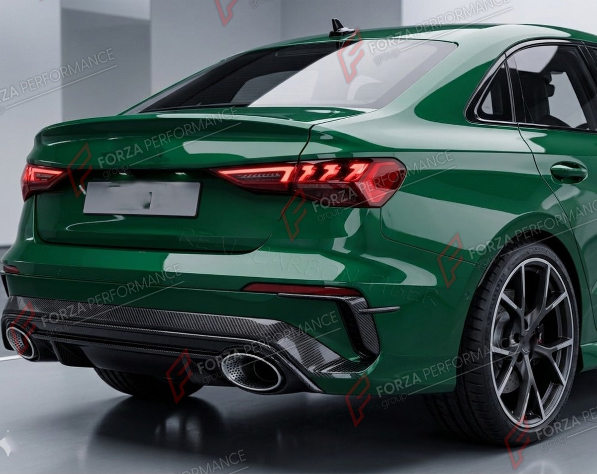 DRY CARBON REAR CANARDS for AUDI RS3 8.5Y SEDAN 2025+ FORZA PERFORMANCE Custom Fit
Set includes:

Rear Canards
Material: Dry Carbon

NOTE: Professional installation is required.

Why “Contact Us for Pricing”?
We don’t display fixed prices because our goal is to offer you the most competitive deal possible. Product costs often decrease over time, and by requesting a quote, you’ll receive our most up-to-date price on market.

SECURED PAYMENT METHODS
PayPal (+4.4% fee)
Visa / Mastercard / American Express (thr