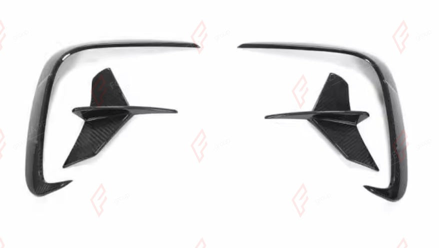 DRY CARBON REAR CANARDS for BMW 8 SERIES G14 G15 G16 2018+
Set includes:

Rear Canards
Material: Dry Carbon

NOTE: For G15 Coupe only. Add-on type - installs over the original part. Professional installation is required.