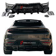 DRY CARBON REAR DIFFUSER AND EXHAUST TIPS for LAMBORGHINI URUS SE 2024+ FORZA PERFORMANCE custom fit U Style

Set includes:
Rear Diffuser
Exhaust Tips

Material: Dry Carbon

NOTE: Professional installation is required.