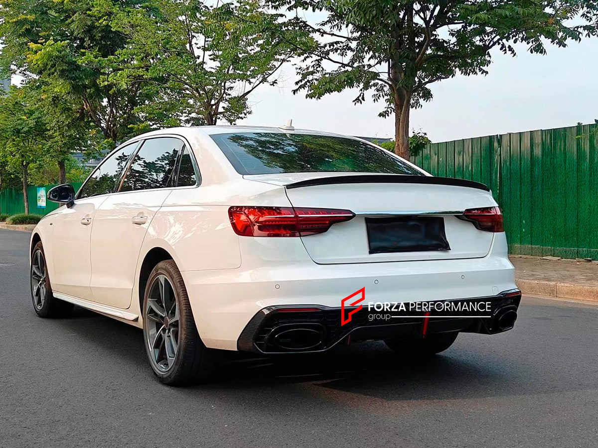 DRY CARBON REAR DIFFUSER for AUDI A4 A4L 2019+

Set includes:
Rear Diffuser
Material: Dry Carbon

NOTE: Professional installation is required

Payment ►
Visa
Mastercard
PayPal with a credit card (add 4.4% at checkout)
Payoneer
Cryptocurrency

Shipment ►
By express DHL/UPS/TNT/FedEx
To the local international airport
Special line by air
Special line by the sea
To Europe and the UK by train

Please let us know which shipping option you prefer.