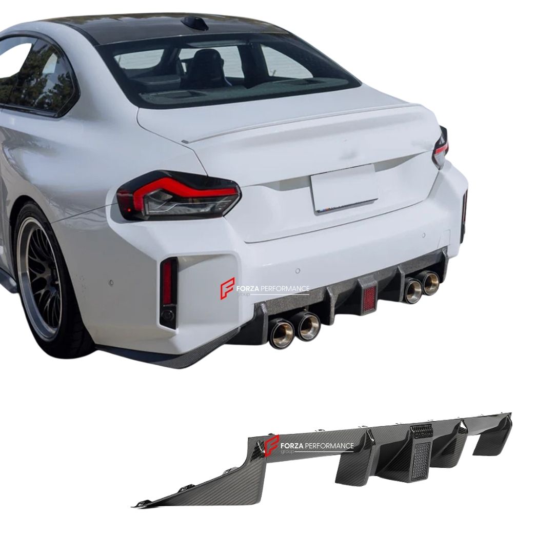 DRY CARBON REAR DIFFUSER for BMW M2 G87 COUPE 2022 - 2024 FORZA PERFORMANCE Custom Fit
Set includes:

Rear Diffuser
LED Brake Light
Material: Dry Carbon

NOTE: Professional installation is required.

Why “Contact Us for Pricing”?
We don’t display fixed prices because our goal is to offer you the most competitive deal possible. Product costs often decrease over time, and by requesting a quote, you’ll receive our most up-to-date price on market.

SECURED PAYMENT METHODS
PayPal (+4.4% fee)
Visa / Mastercard / 