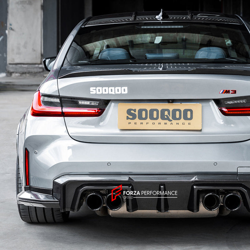 AUTHENTIC SOOQOO DRY CARBON REAR DIFFUSER for BMW M3 G80 G81 2020+ M4 G82 G83 2021+