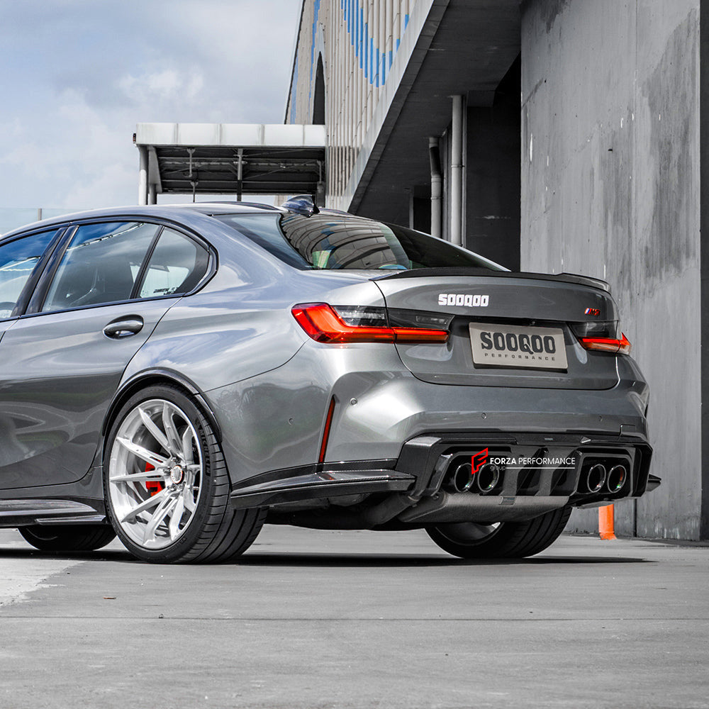 AUTHENTIC SOOQOO DRY CARBON REAR DIFFUSER for BMW M3 G80 G81 2020+ M4 G82 G83 G8X 2021+

Set includes:

Rear Diffuser

Material: Prepreg Carbon

Note: Professional installation is required.