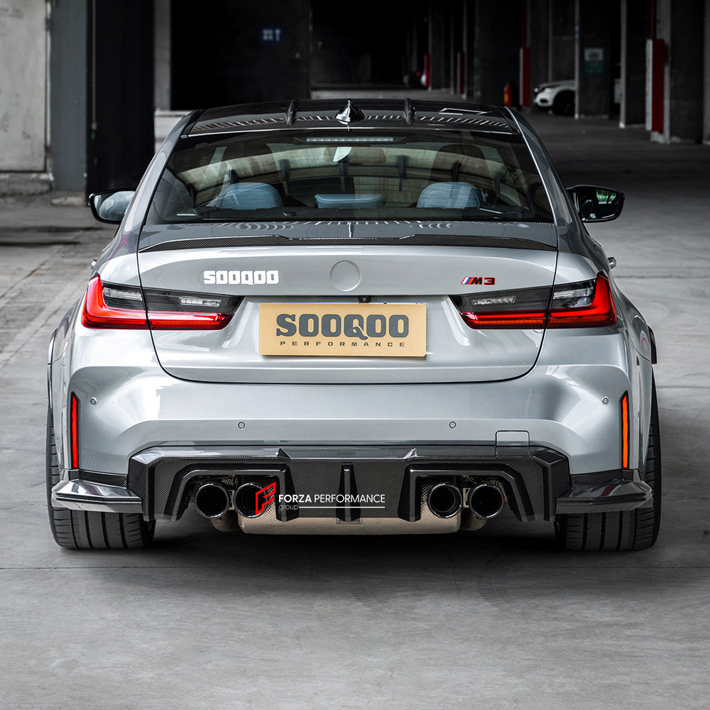 AUTHENTIC SOOQOO DRY CARBON REAR DIFFUSER for BMW M3 G80 G81 2020+ M4 G82 G83 G8X 2021+

Set includes:

Rear Diffuser

Material: Prepreg Carbon

Note: Professional installation is required.