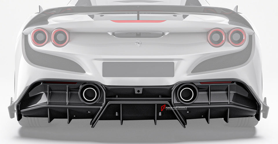 DRY CARBON REAR DIFFUSER for FERRARI F8 2019 - 2022