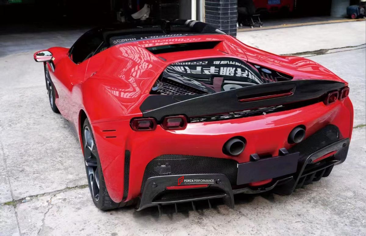 DRY CARBON REAR DIFFUSER for FERRARI SF90 2019+
Set includes:

Rear Diffuser
Material: Dry Carbon

NOTE: Professional installation is required.