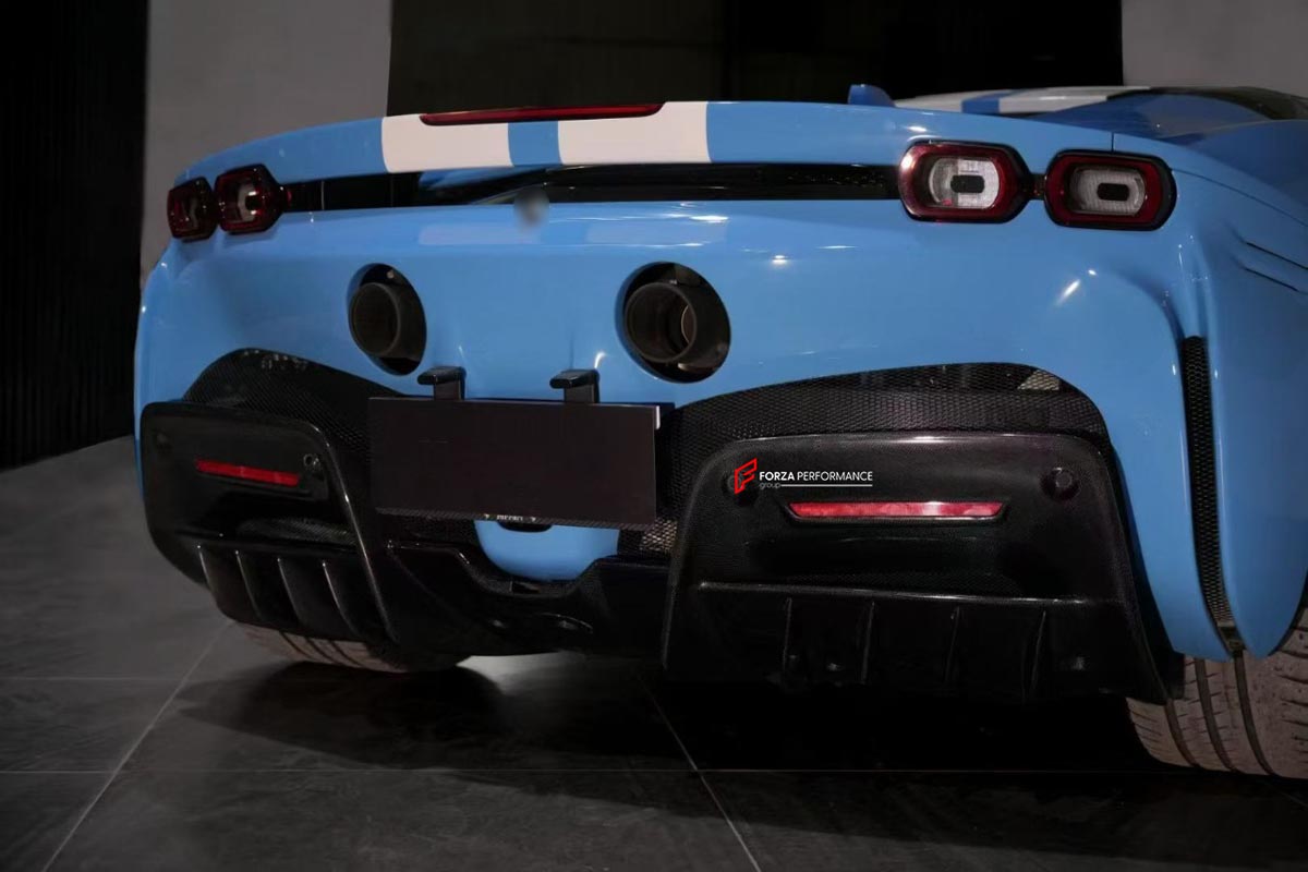 DRY CARBON REAR DIFFUSER for FERRARI SF90 2019+
Set includes:

Rear Diffuser
Material: Dry Carbon

NOTE: Professional installation is required.
