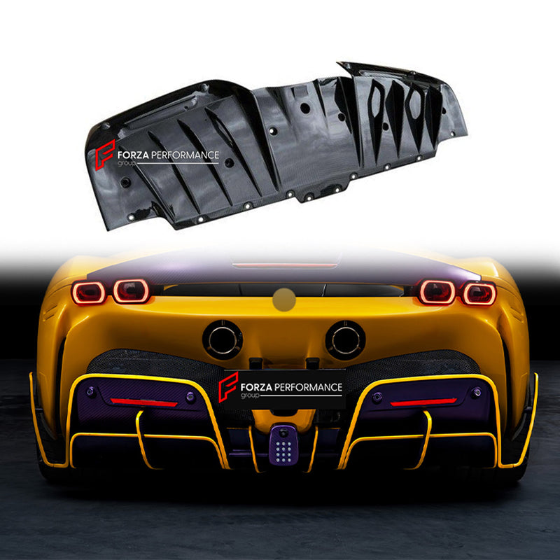 DRY CARBON REAR DIFFUSER for FERRARI SF90 STRADALE SPIDER 2019+