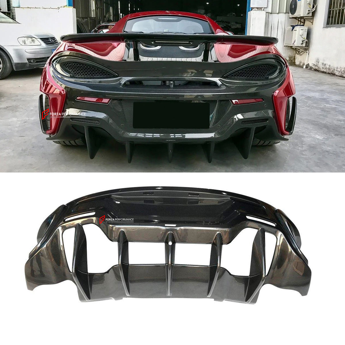 DRY CARBON REAR DIFFUSER for MCLAREN 540C 570S 570GT upgrade to 600LT
