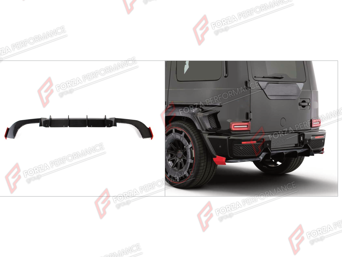 DRY CARBON REAR DIFFUSER for MERCEDES-BENZ G-CLASS W464 2019 - 2024 FORZA PERFORMANCE custom fit R Style

Set includes:
Rear Diffuser

Material: Dry Carbon

NOTE: Professional installation is required.
