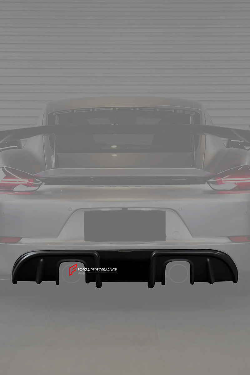 DRY CARBON REPLACEMENT REAR DIFFUSER for PORSCHE 718 982 GT4 GT4RS 2016+

Set includes:

Rear Diffuser

Material: Dry Carbon

Note: Professional installation is required.

CONTACT US FOR PRICING