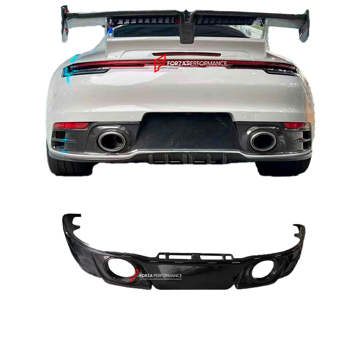 DRY CARBON REAR DIFFUSER for PORSCHE 911 992.1 CARRERA 2019 - 2025