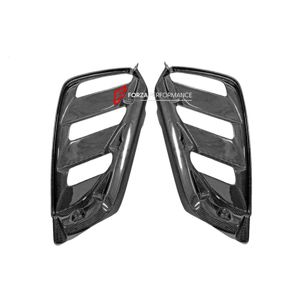 DRY CARBON REAR ENGINE AIR INTAKE VENT COVER for FERRARI 488 PISTA SPIDER 2018 - 2020
Set includes:
Air Vent Covers
Material: Carbon Fiber
NOTE: ;Professional installation is required