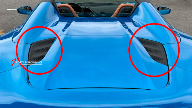 DRY CARBON REAR ENGINE AIR INTAKE VENT COVER for FERRARI 488 PISTA SPI