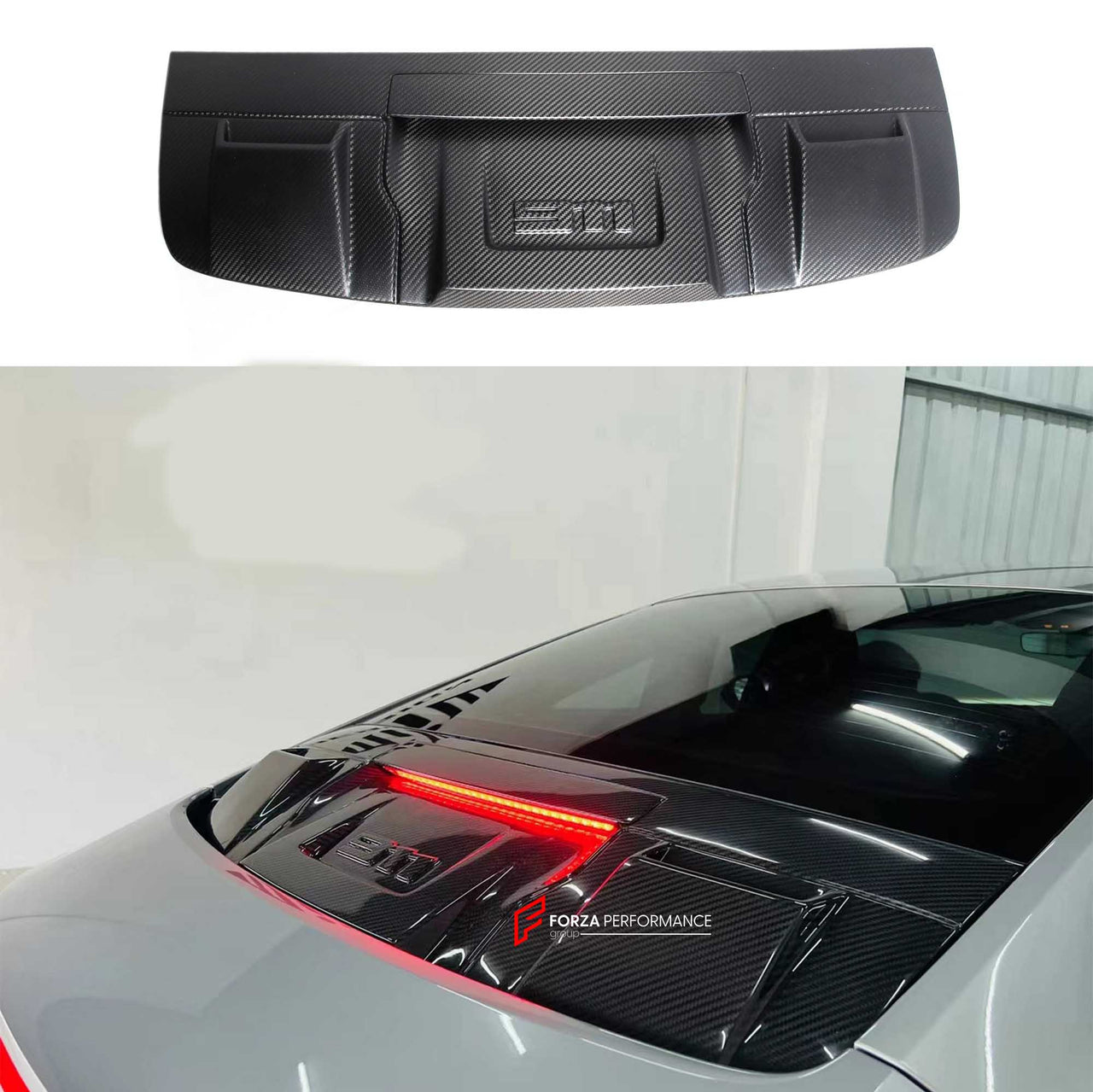 DRY CARBON REAR ENGINE COVER WITH LIGHT FOR PORSCHE 911 992