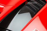 DRY CARBON REAR ENGINE VENT COVER for FERRARI FERRARI F8 2019 - 2022
Set includes:

Rear Engine Vent Cover
Material: Dry Carbon

NOTE: Professional installation is required.