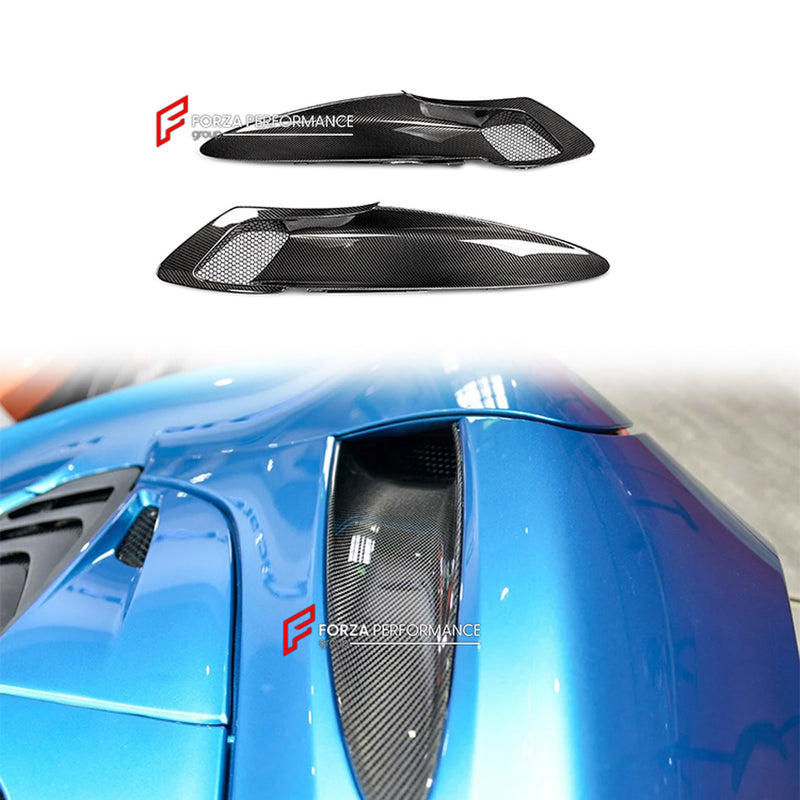 DRY CARBON REAR FENDER AIR INTAKE COVERS for MCLAREN 720S 2017 - 2023