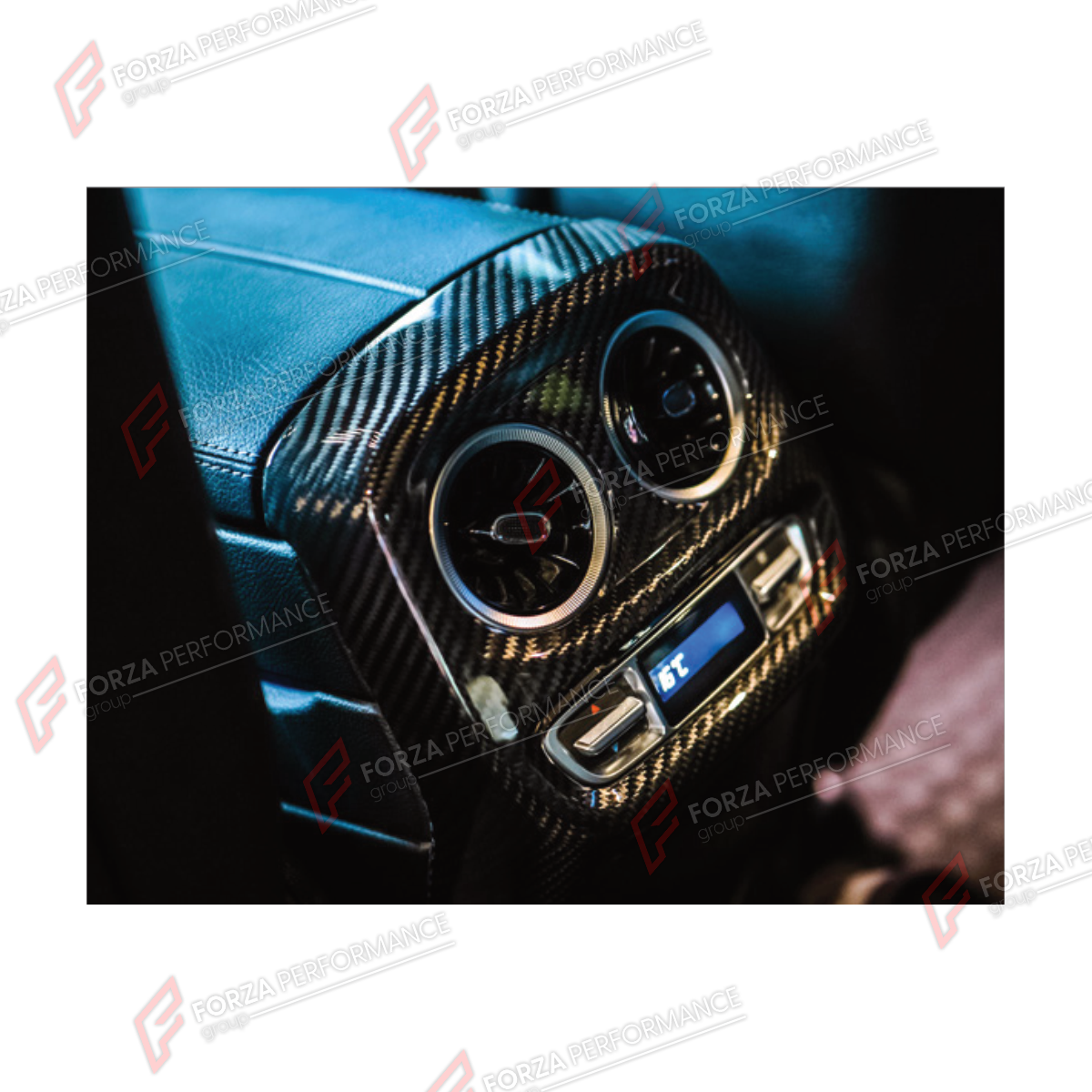DRY CARBON REAR CENTER CONSOLE AIR VENT COVER for MERCEDES-BENZ G-CLASS W464 G63 G350 G350D G400D G500 G550 2019 - 2024 FORZA PERFORMANCE custom fit B11 Style

Set includes:
Rear Center Console Air Vent Cover

Material: Dry Carbon

NOTE: Professional installation is required.