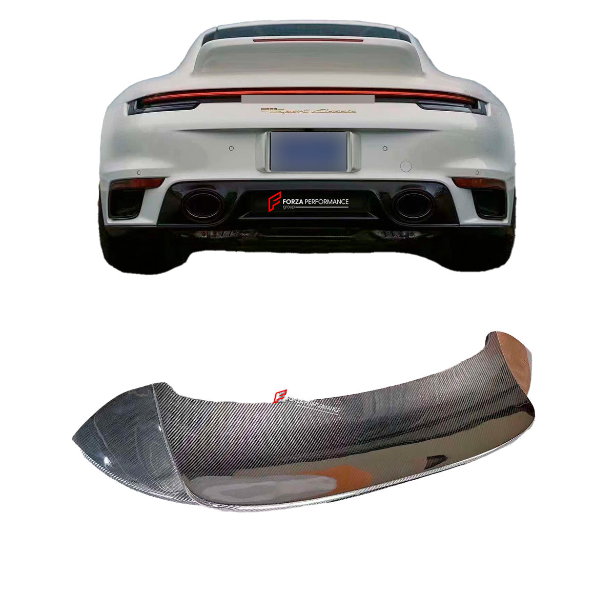 DRY CARBON REAR SPOILER for PORSCHE 911 992.1 CARRERA 2019 - 2025
